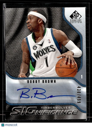 2009-10 SP SIGNATURE EDITION SIGNIFICANCE /499 AUTO BOBBY BROWN TWOLVES