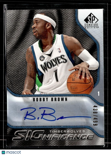 2009-10 SP SIGNATURE EDITION SIGNIFICANCE /499 AUTO BOBBY BROWN TWOLVES