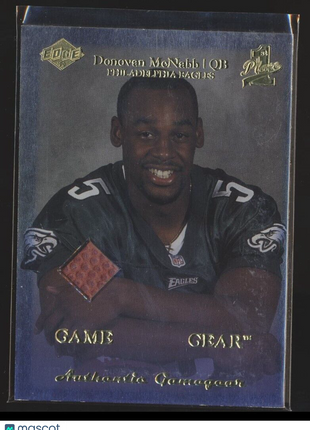 1999 COLLECTORS EDGE GAME GEAR PREVIEW BALL RELIC DONOVAN MCNABB EAGLES