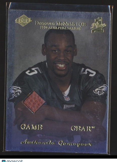 1999 COLLECTORS EDGE GAME GEAR PREVIEW BALL RELIC DONOVAN MCNABB EAGLES
