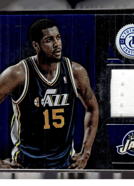 2013-14 TOTALLY CERTIFIED BLUE /49 JERSEY RELIC DERRICK FAVORS JAZZ