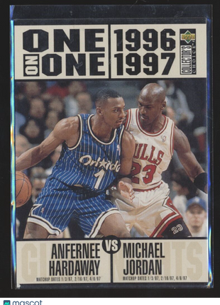 1997-98 UD COLLECTORS CHOICE ONE ON ONE ANFERNEE HARDAWAY MICHAEL JORDAN