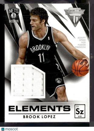 2013-14 PANINI TITANIUM ELEMENTS JERSEY RELIC BROOK LOPEZ NETS
