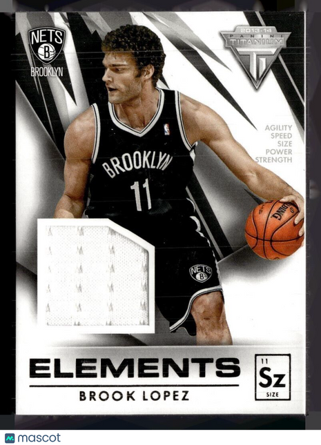 2013-14 PANINI TITANIUM ELEMENTS JERSEY RELIC BROOK LOPEZ NETS