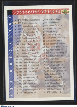 1992-93 UPPER DECK CHECKLIST #420 MICHAEL JORDAN BULLS