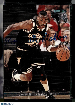 1995-96 CLASSICS ROOKIES AUTO RONNIE MCMAHAN VANDERBILT
