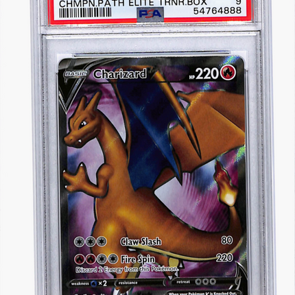2020 Pokemon Swsh Black Star Promo Charizard V Champions Patch PSA 9 #050