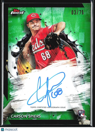 2024 Topps Finest Green Finest Autographs #FA-CS Carson Spiers (AU, RC) /75