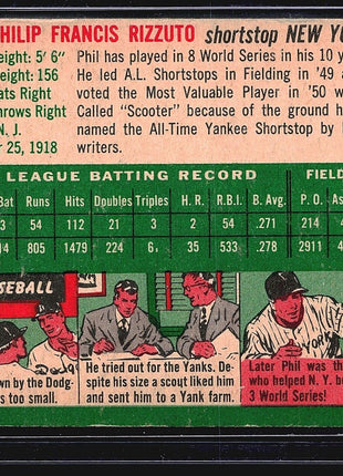 1954 Topps - White Back #17 Phil Rizzuto