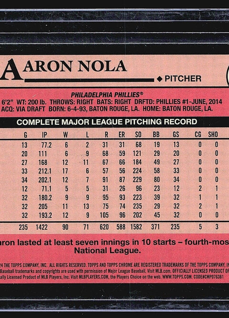 2024 Topps Series 2 - 1989 Topps Baseball #89B2-28 Aaron Nola Red /5