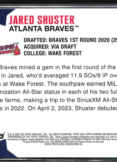 2023 Topps Chrome Update Series - Youthquake #YQ-61 Jared Shuster (RC)