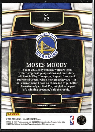 2021-22 Panini Select - Concourse #62 Moses Moody (RC)