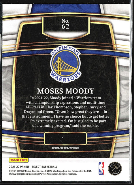 2021-22 Panini Select - Concourse #62 Moses Moody (RC)