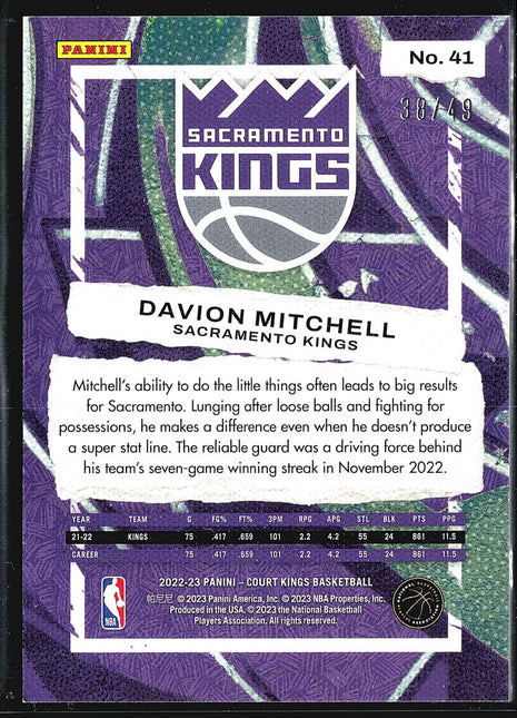 2022-23 Panini Court Kings - #41 Davion Mitchell /49
