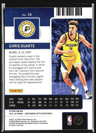 2021-22 Panini Contenders Optic - Rookies #14 Chris Duarte (RC)