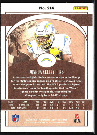 2020 Panini Chronicles - Legacy Update Rookies #214 Joshua Kelley (RC)