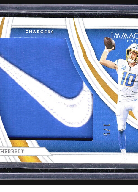 2022 Panini Immaculate Nike Swoosh Logo Patch Justin Herbert #IL-JHE /5