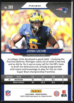 2020 Panini Prizm - Rookie No Huddle Prizm #369 Josh Uche (RC)