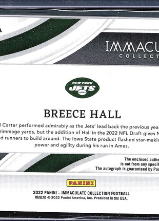 2022 Panini Immaculate Rc patch auto /99 Breece Hall #PPR-13