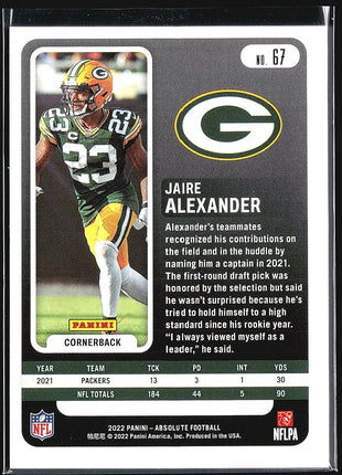 2022 Panini Absolute Silver #67 Jaire Alexander