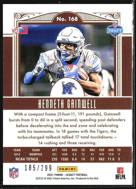 2021 Panini Legacy Red /299 Kenneth Gainwell #168