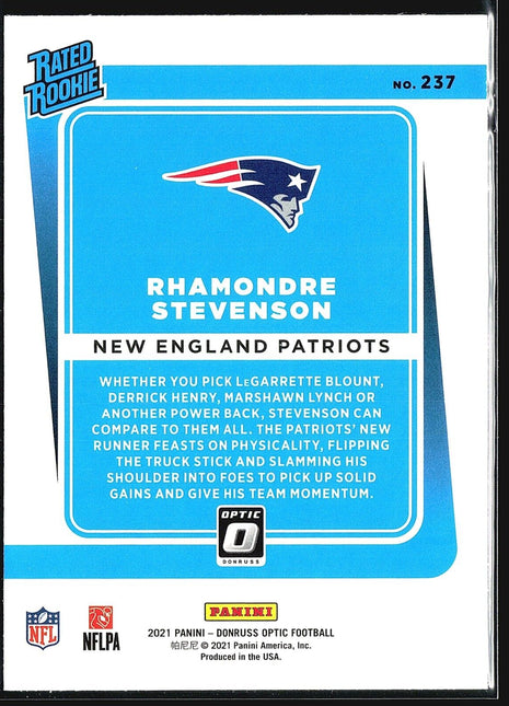 2021 Donruss Rhamondre Stevenson #237