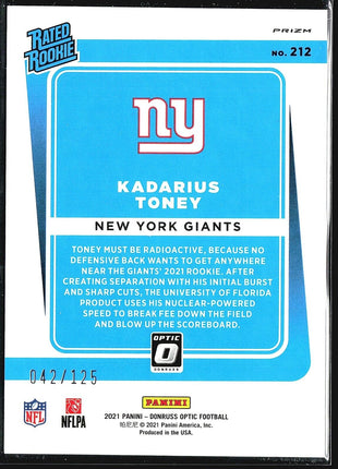 2021 Panini Optic Disco Kadarius Toney #212