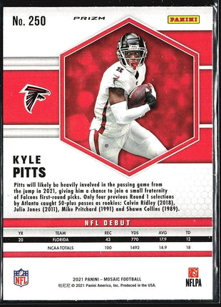 2021 Panini Mosaic - NFL Debut #250 Kyle Pitts (RC) Blue Reactive