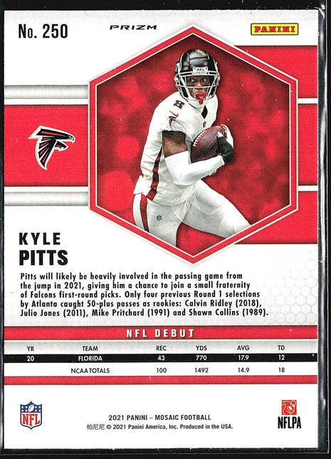 2021 Panini Mosaic - NFL Debut #250 Kyle Pitts (RC) Blue Reactive