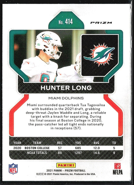 2021 Panini Prizm Neon Green Pulsar Rookie #414 Hunter Long (RC)