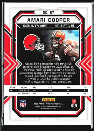 2022 Panini Obsidian - #27 Amari Cooper