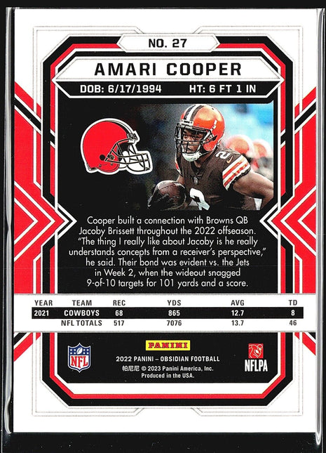 2022 Panini Obsidian - #27 Amari Cooper
