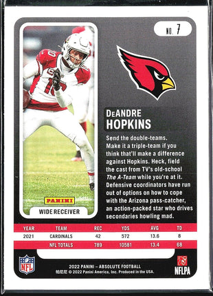 2022 Panini Absolute Silver #7 DeAndre Hopkins