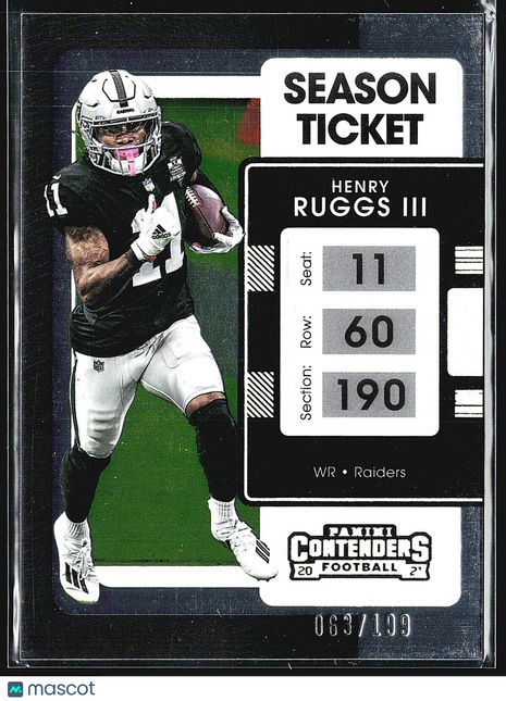 2021 Panini Contenders - #58 Henry Ruggs III Season Ticket /199