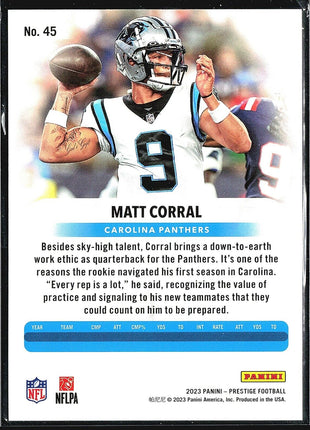 2023 Panini Prestige - #45 Matt Corral Xtra Points