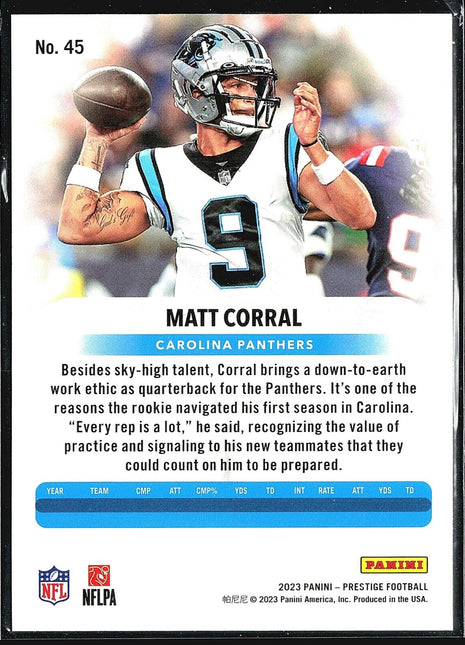 2023 Panini Prestige - #45 Matt Corral Xtra Points