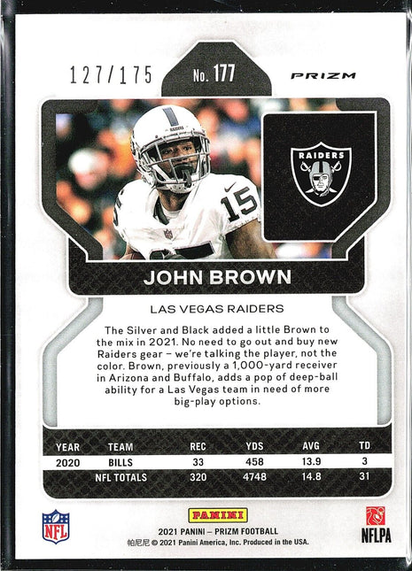 2021 Panini Prizm Green Hyper /175 #177 John Brown