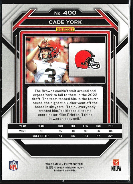 2022 Panini Prizm - Rookies #400 Cade York (RC)