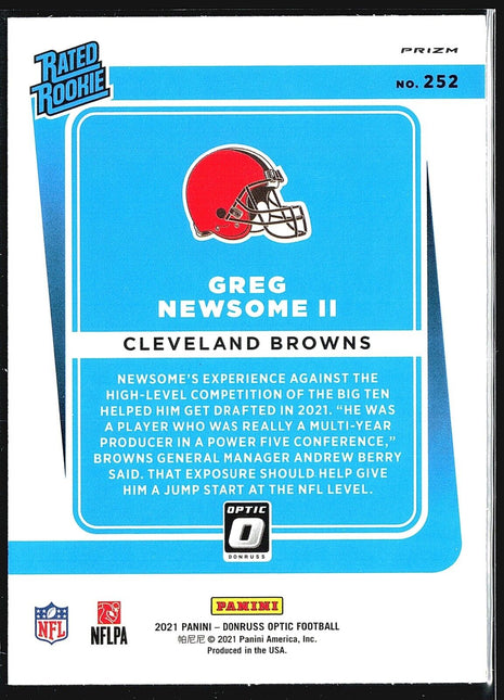 2021 Panini Optic Rated Rookie Holo Greg Newsome II #252