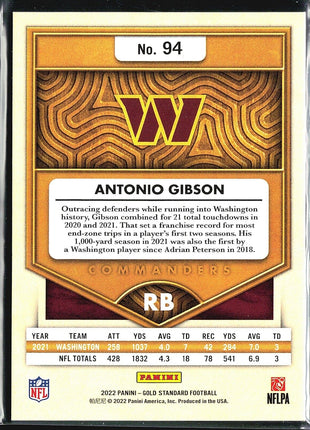 2022 Panini Gold Standard - #94 Antonio Gibson /99