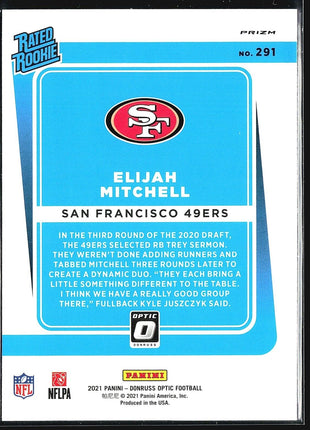 2021 Panini Optic Blue Hyper Elijah Mitchell #291
