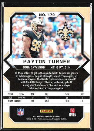 2021 Panini Obsidian - Rookies #170 Payton Turner (RC)