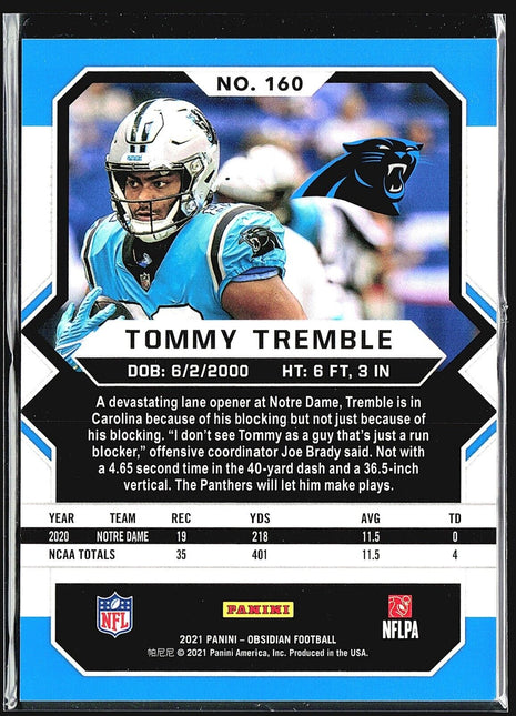 2021 Panini Obsidian - Rookies #160 Tommy Tremble (RC)
