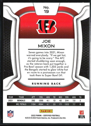 2022 Panini Certified - #19 Joe Mixon /349