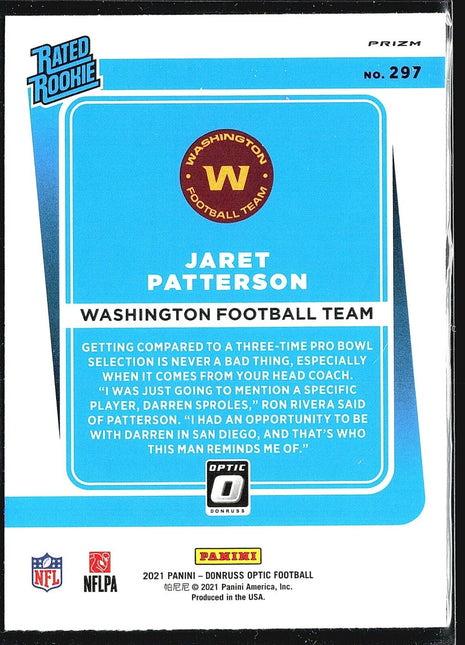 2021 Panini Optic Red StarsJaret Patterson #297