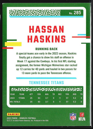 2023 Panini Donruss Gold Press Proof /50 Hassan Haskins #285