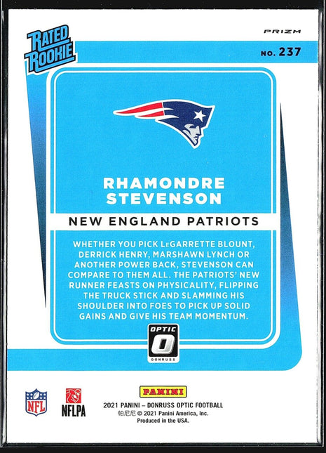 2021 Donruss Rhamondre Stevenson #237