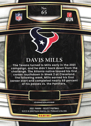 2021 Panini Select - Concourse #65 Davis Mills (RC)