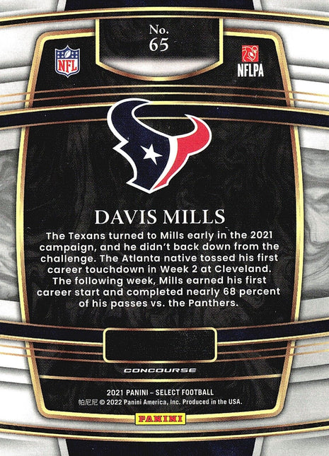 2021 Panini Select - Concourse #65 Davis Mills (RC)