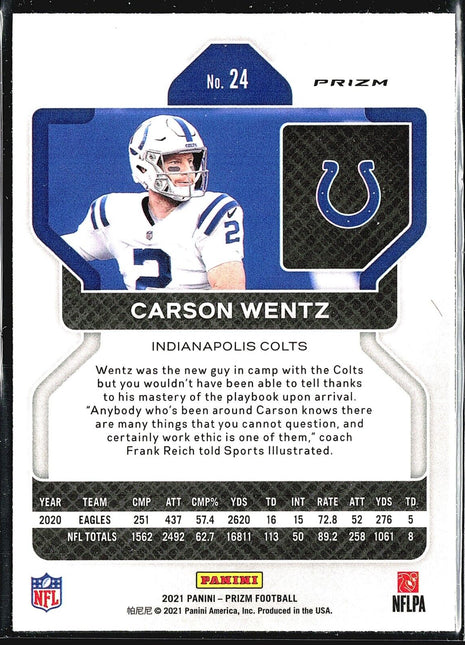 2021 Panini Prizm Silver - #24 Carson Wentz